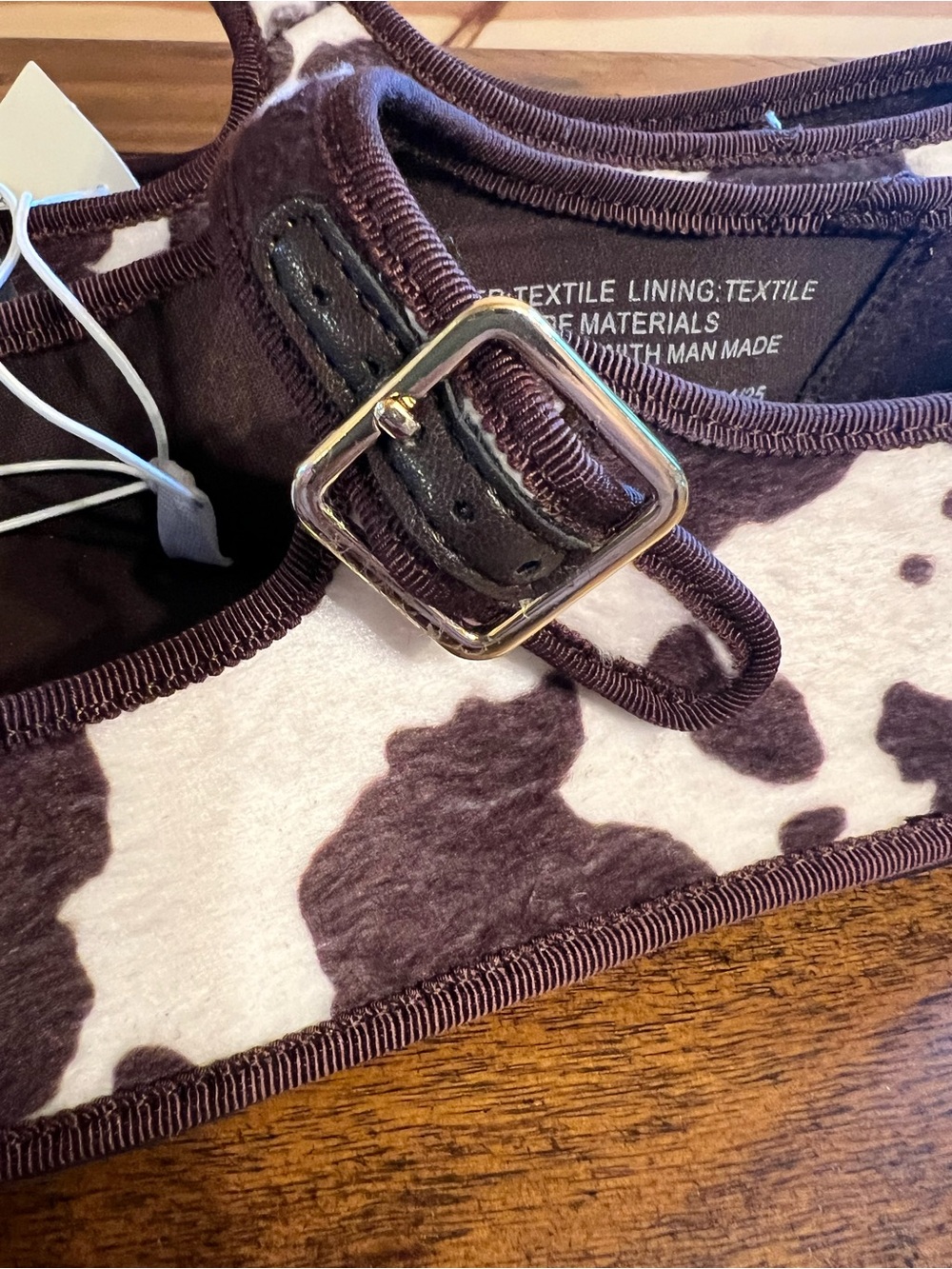 NWT Universal Thread Brown Cow Print Mary Jane Flats Size 10 - Picture 11 of 11